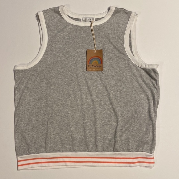PJ Salvage Other - PJ Salvage Medium Heather Gray Tank Top Crew Neck PJ Top New D31e